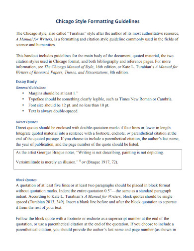 Chicago Style 11 Examples How To Use PDF