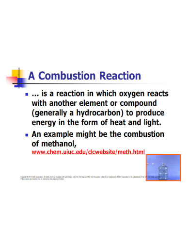combustion reaction template 