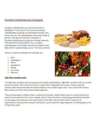 complex carbohydrates examples 