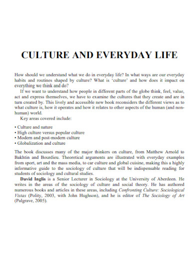 culture and everyday life