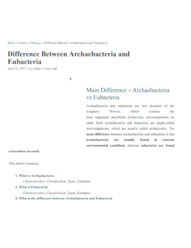 difference between archaebacteria and eubacteria