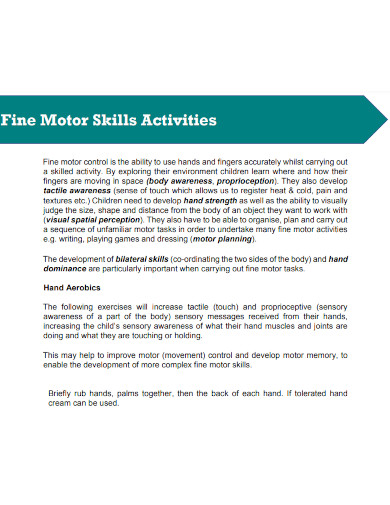 fine motor skills activities