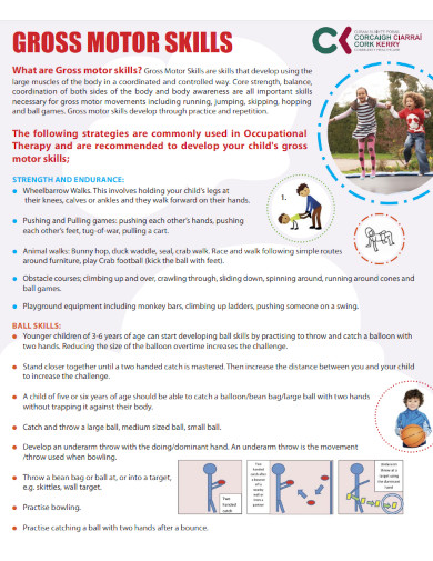 Gross Motor Skills Template