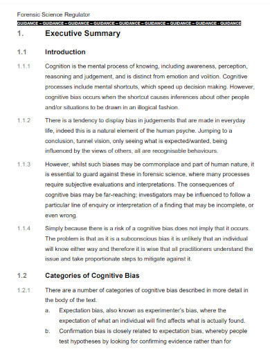guidance on cognitive bias 