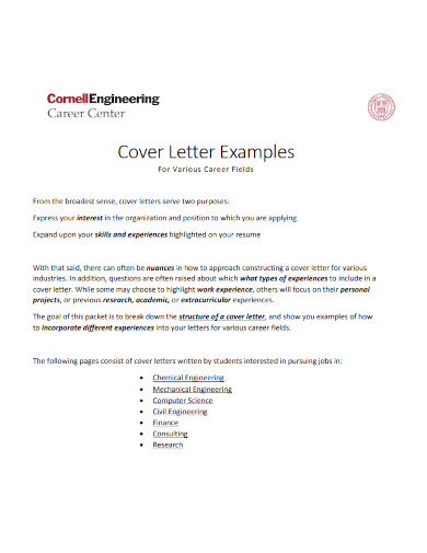 job cover letter examples 