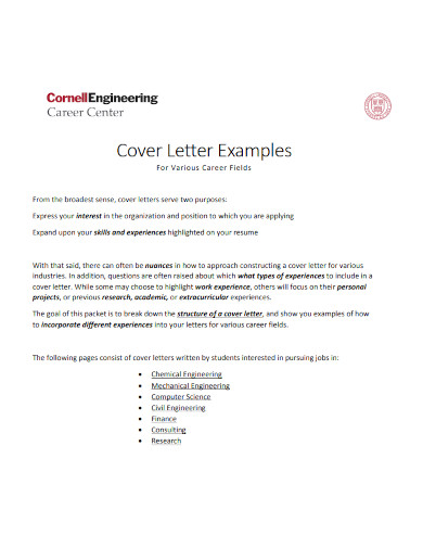 Job Cover Letter - Examples, PDF | Examples