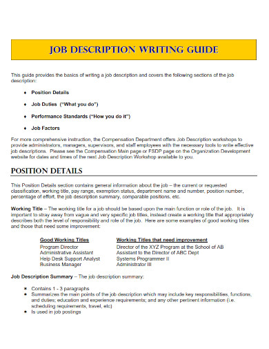 job description writing guide
