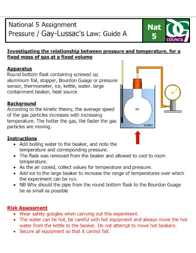 national 5 assignment gay lussacs law