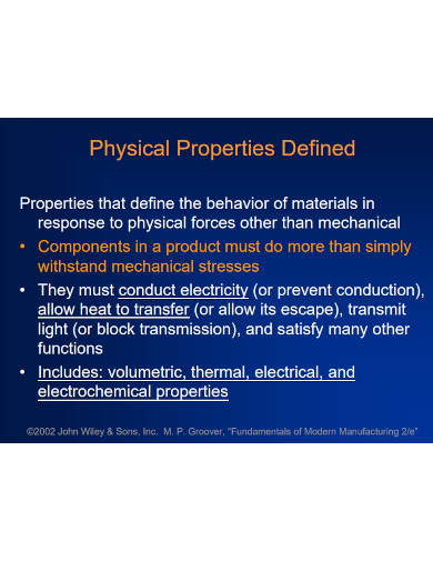 physical properties of materials 