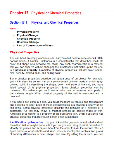 physical or chemical properties