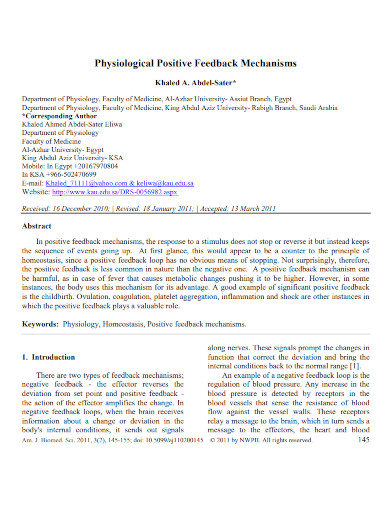 physiological positive feedback mechanisms