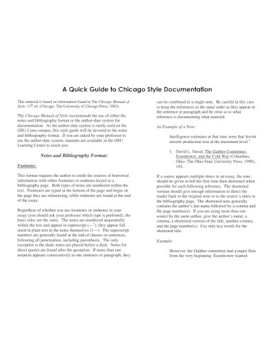 quick guide to chicago style documentation