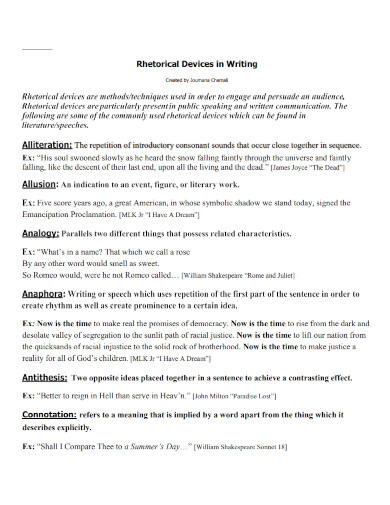 rhetorical devices in writing