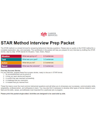 star method interview prep packet