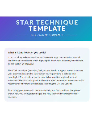 star technique template 