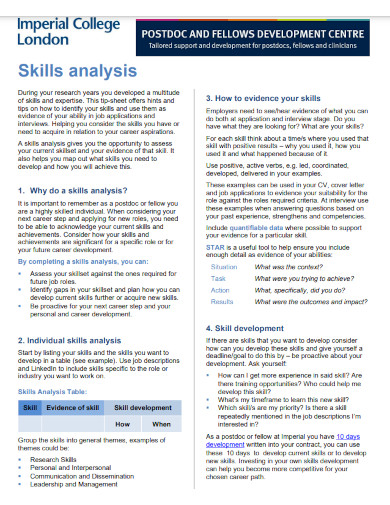 skills analysis template 