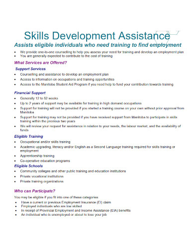 skills development assistance