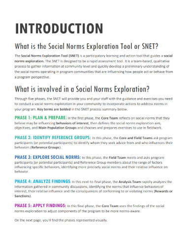 social norms exploration tool