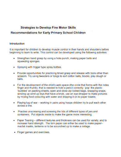 strategies to develop fine motor skills 