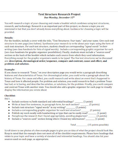 text structure research project