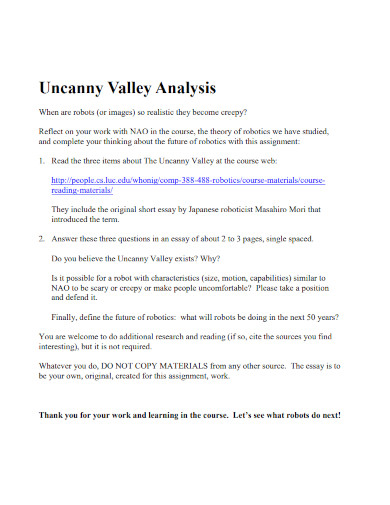 uncanny valley analysis