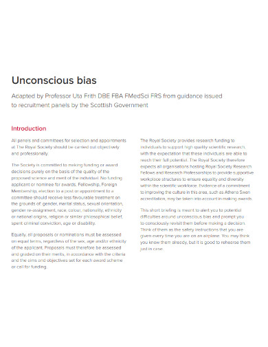 unconscious bias template 