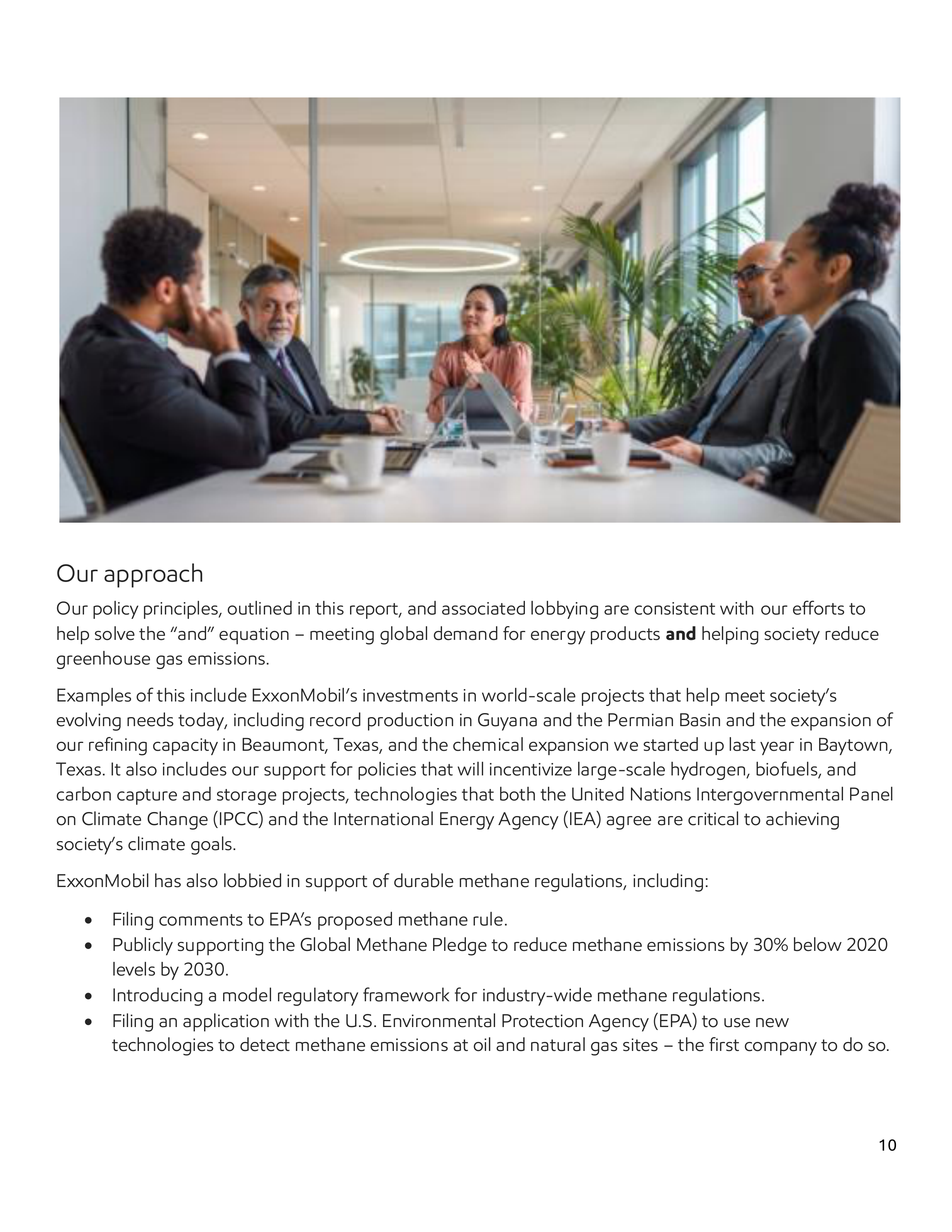 ExxonMobil Advocacy Report — page 10