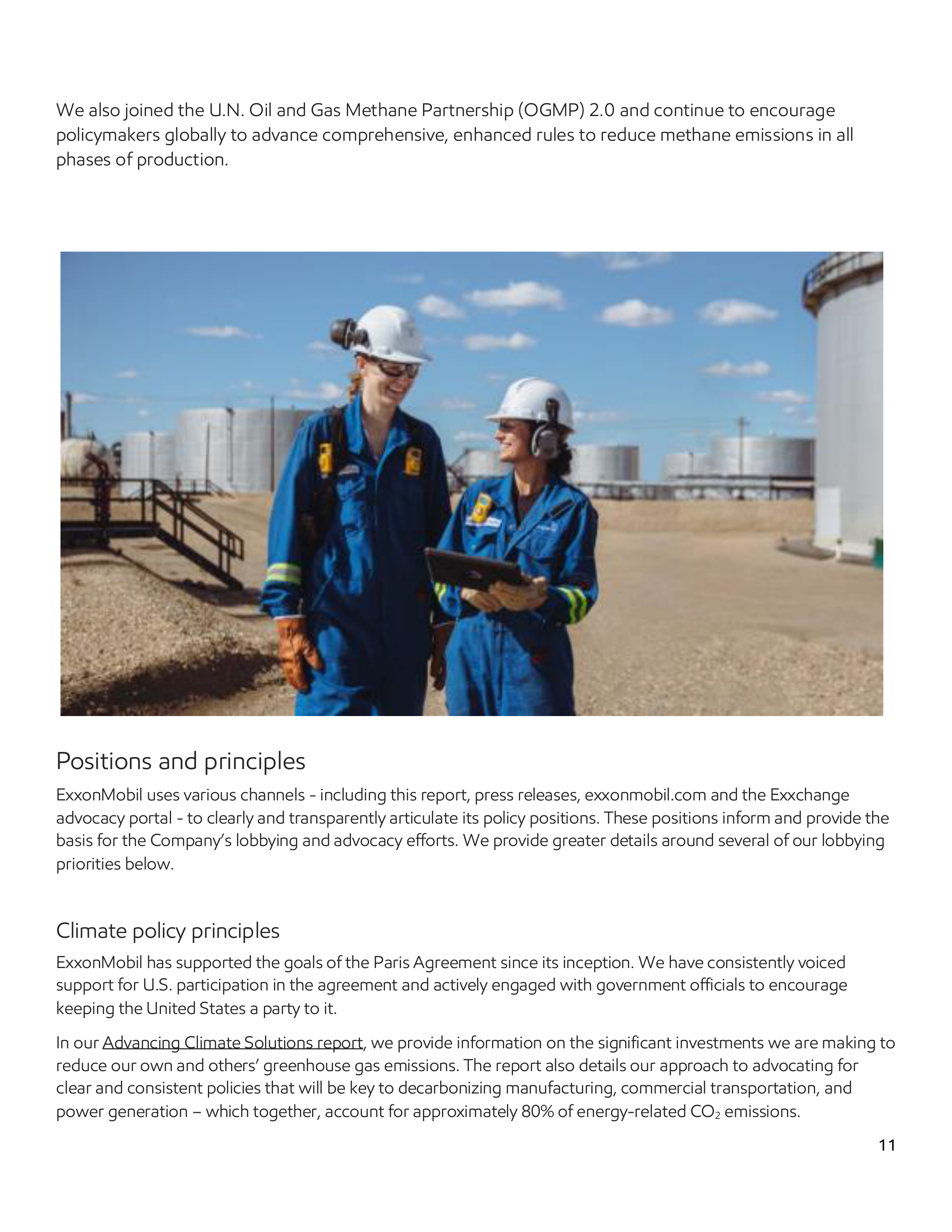 ExxonMobil Advocacy Report — page 11