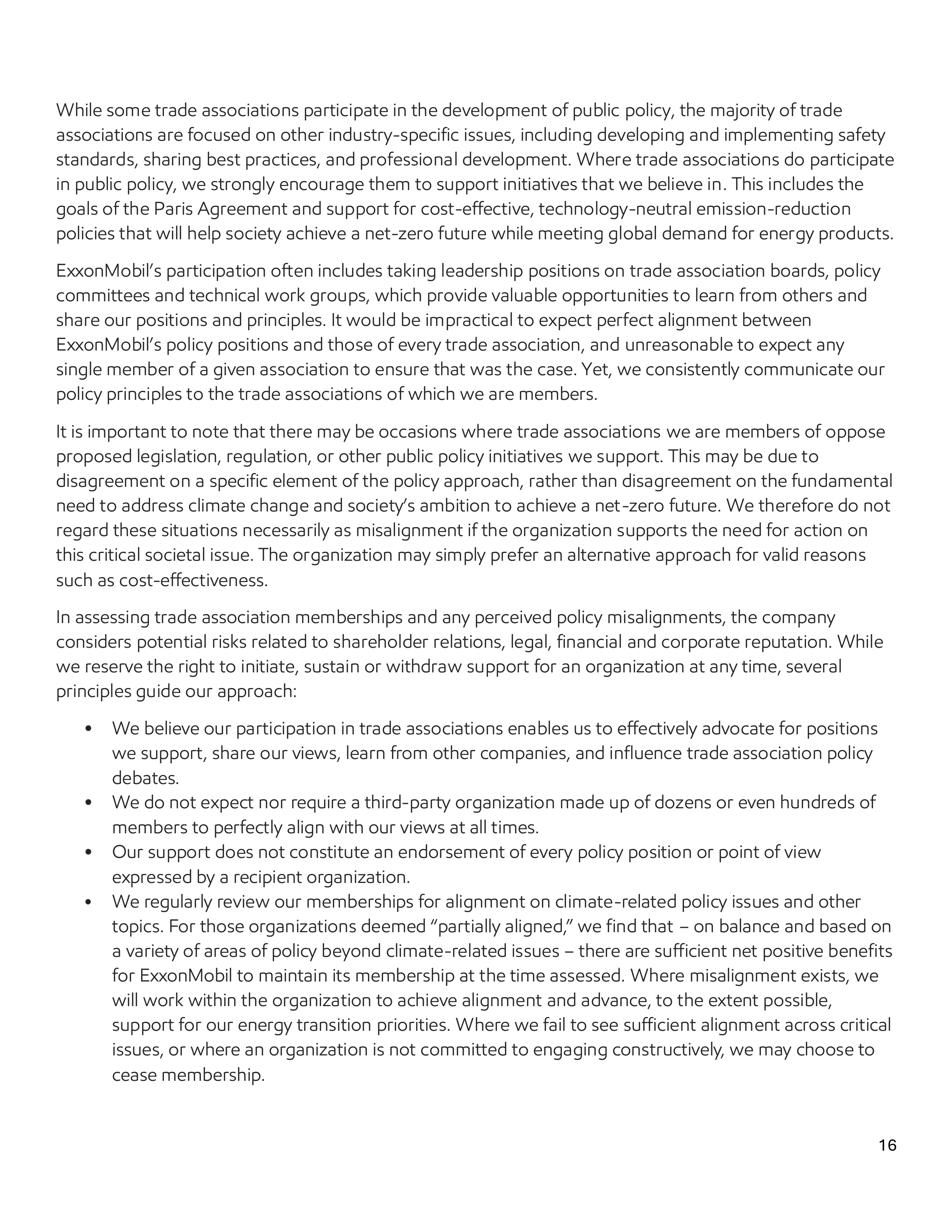 ExxonMobil Advocacy Report — page 16