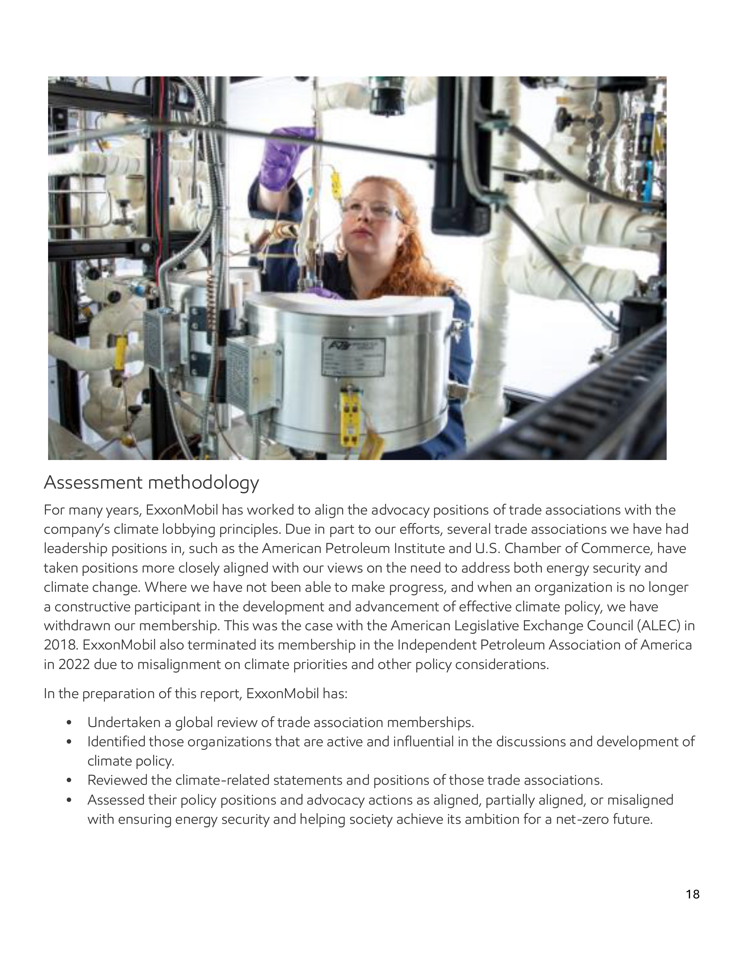 ExxonMobil Advocacy Report — page 18