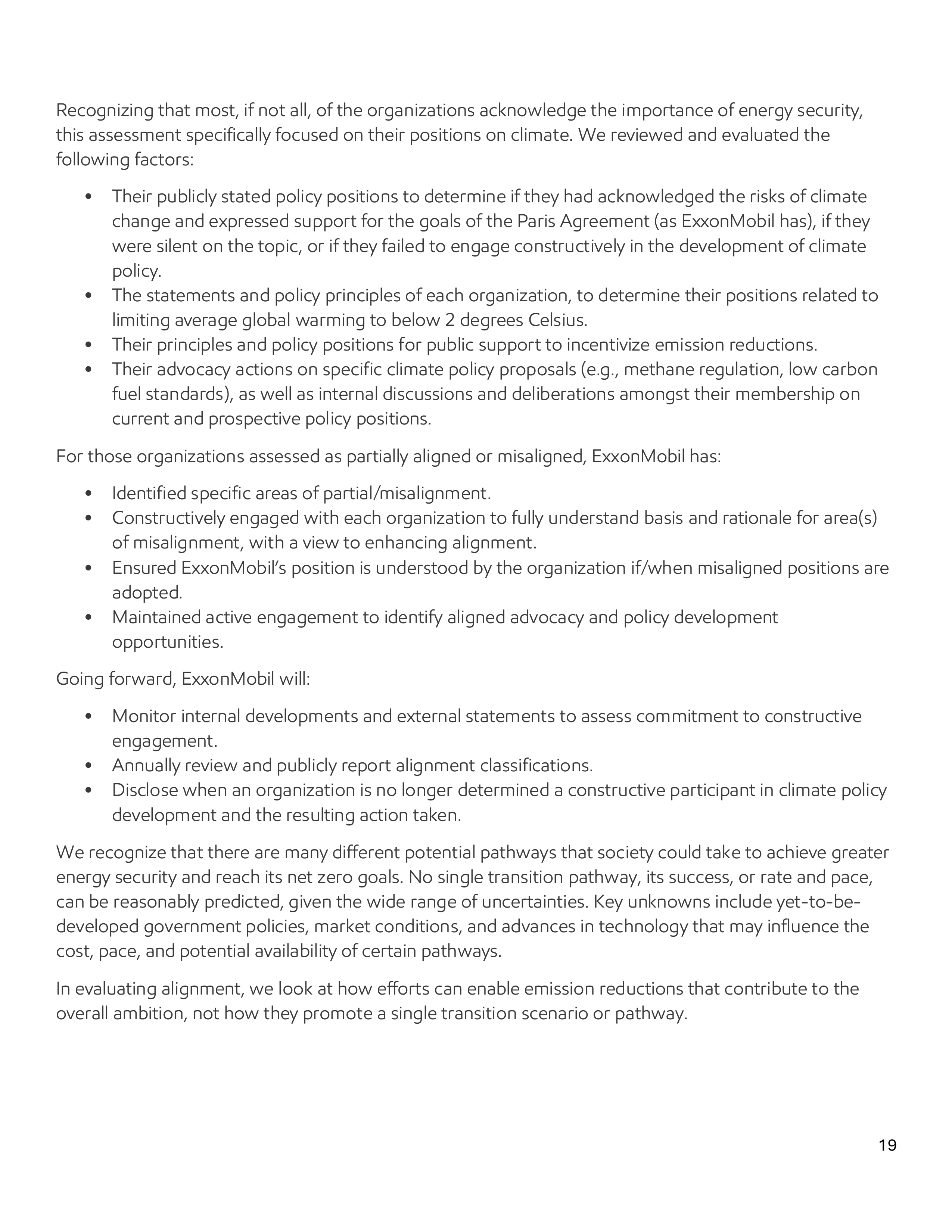 ExxonMobil Advocacy Report — page 19