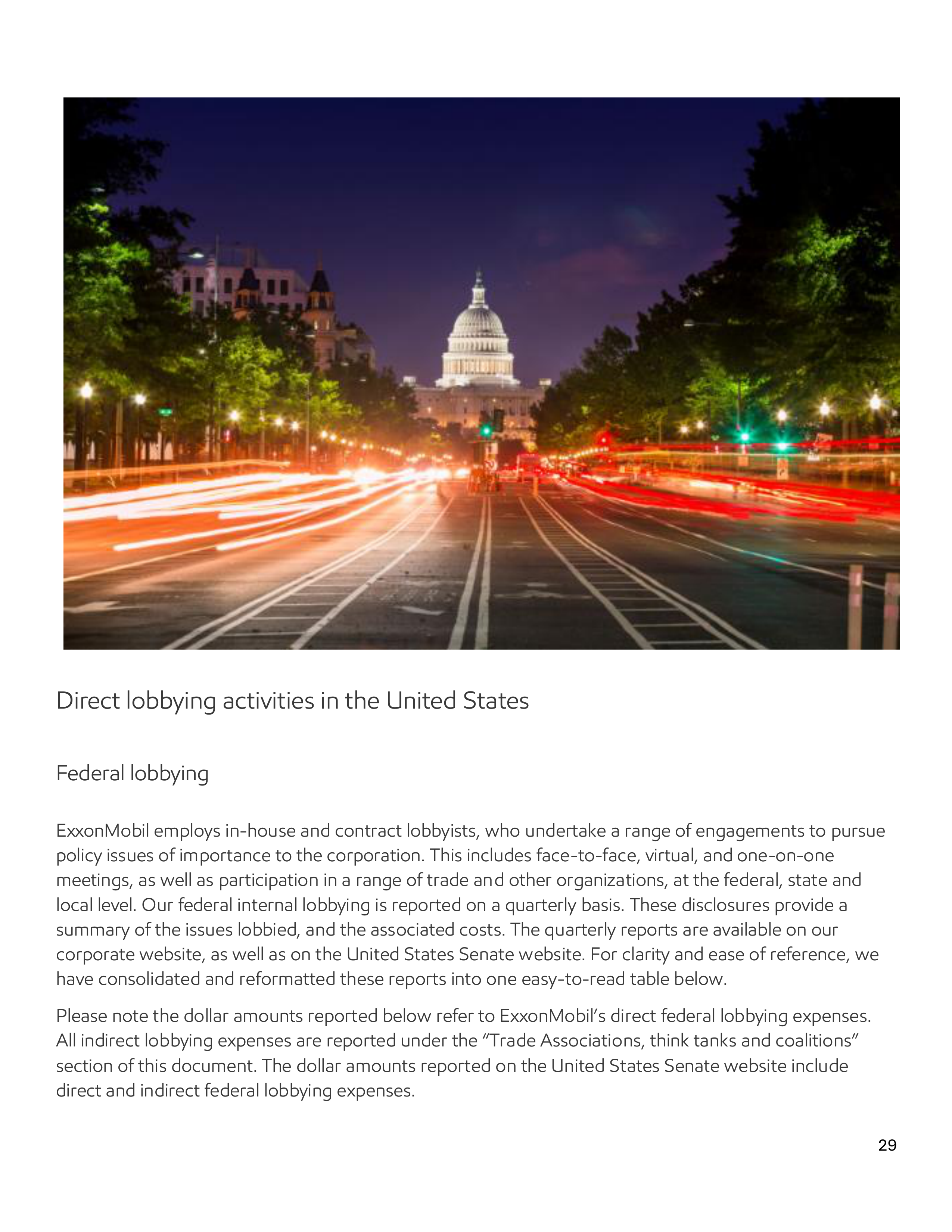 ExxonMobil Advocacy Report — page 29