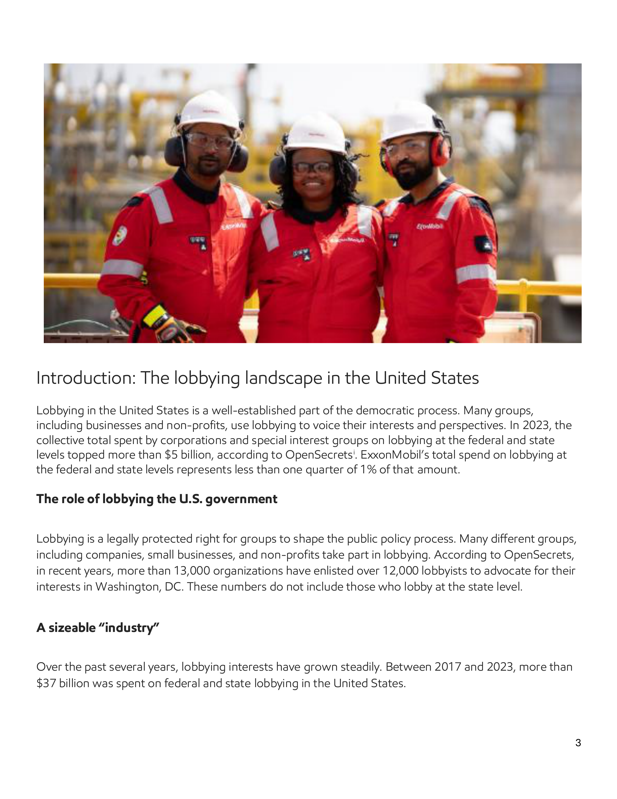 ExxonMobil Advocacy Report — page 3