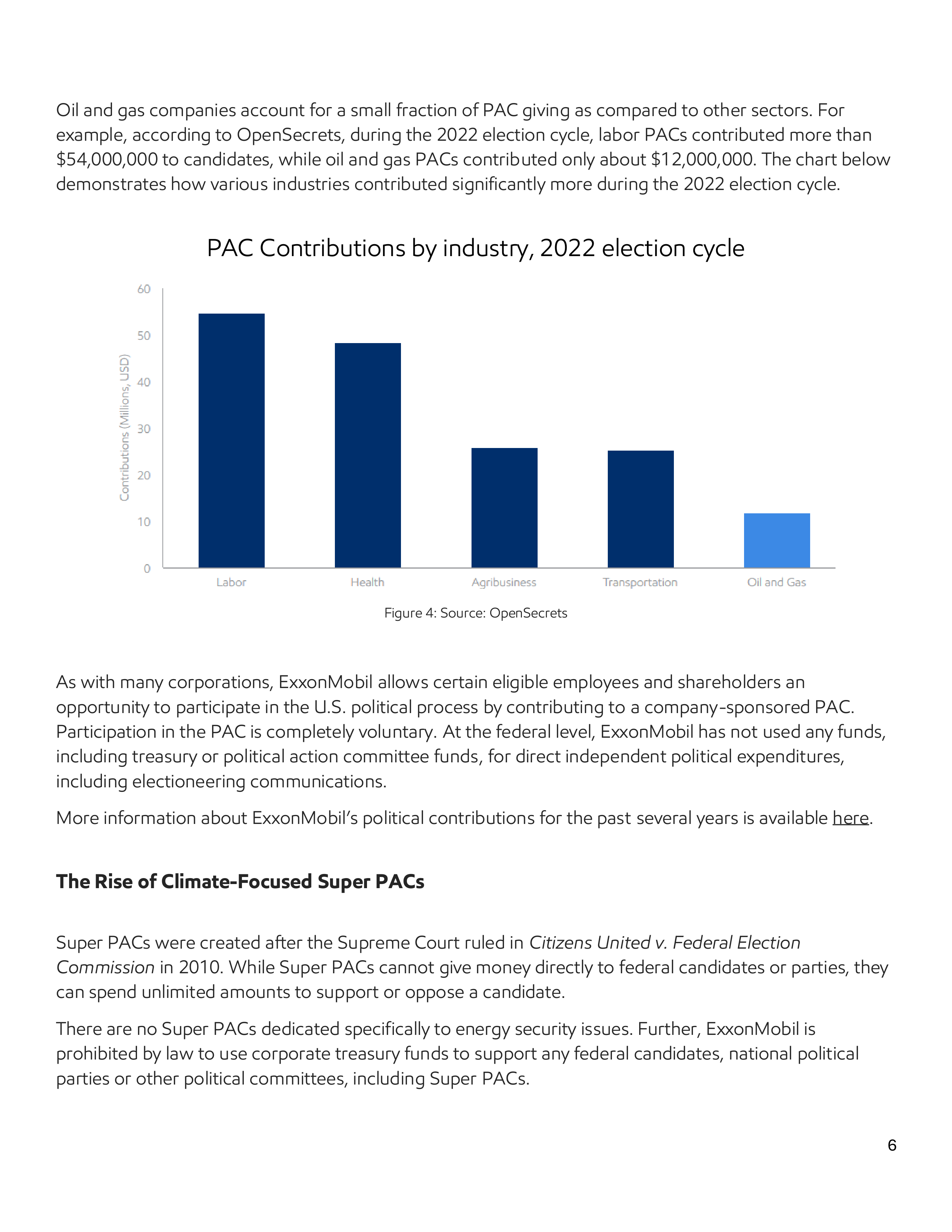 ExxonMobil Advocacy Report — page 6