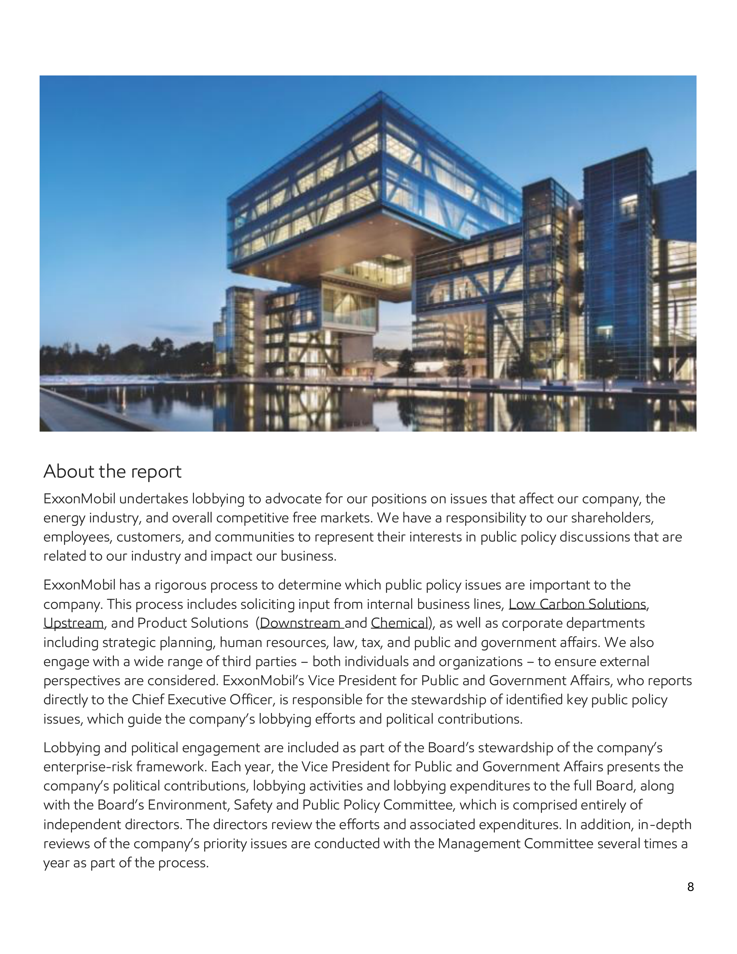 ExxonMobil Advocacy Report — page 8