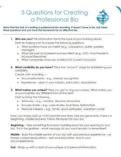3 questions for creating a professional bio