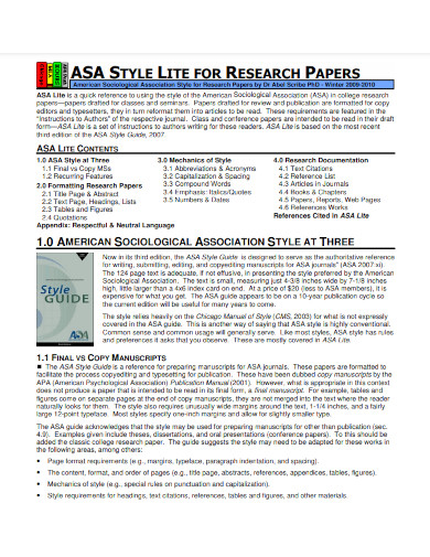 asa style lite for research papers