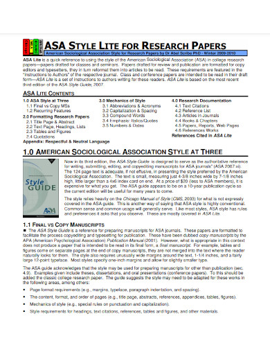 ASA Format Examples PDF