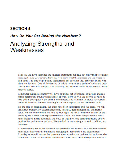 analyzing strengths and weaknesses