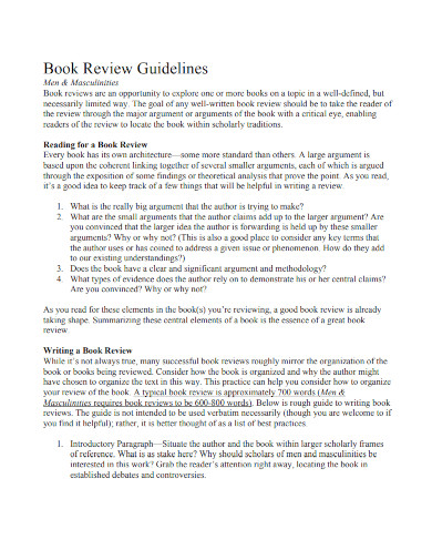 book review guidelines