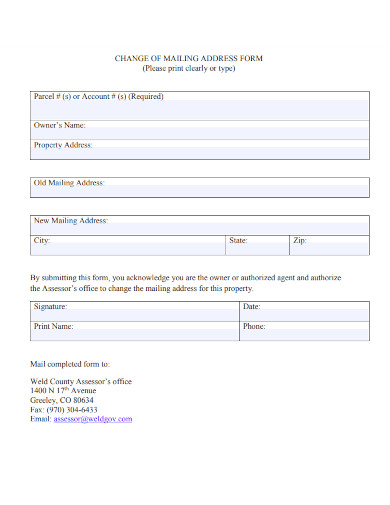 change of mailing address form 