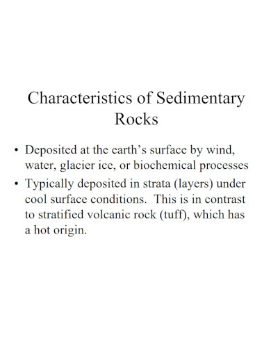 characteristics of sedimentary rocks