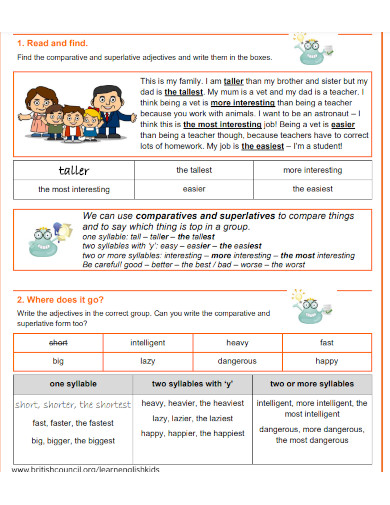 comparatives and superlatives template 