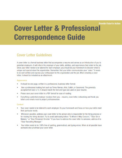 cover letter professional correspondence guide
