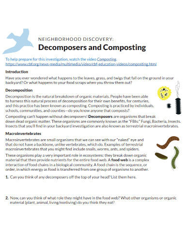 decomposers and composting template 
