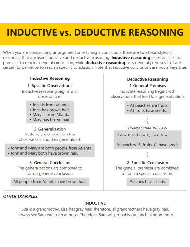 deductive reasoning fact sheet
