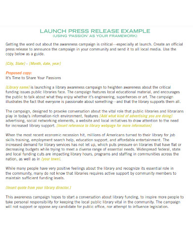 launch press release example 