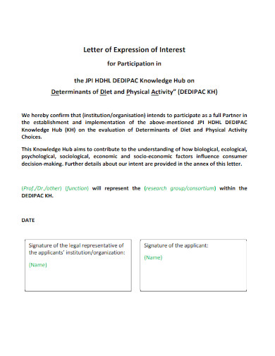 letter of expression of interest