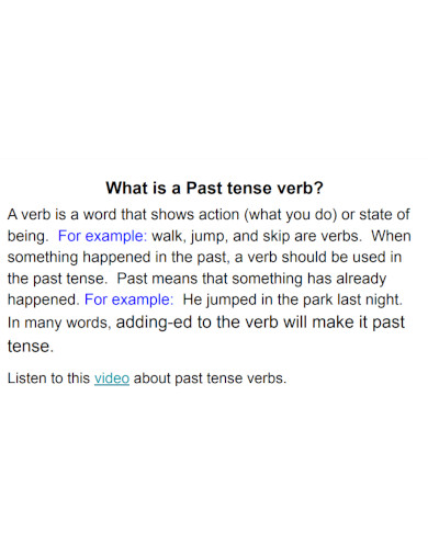 past tense verbs