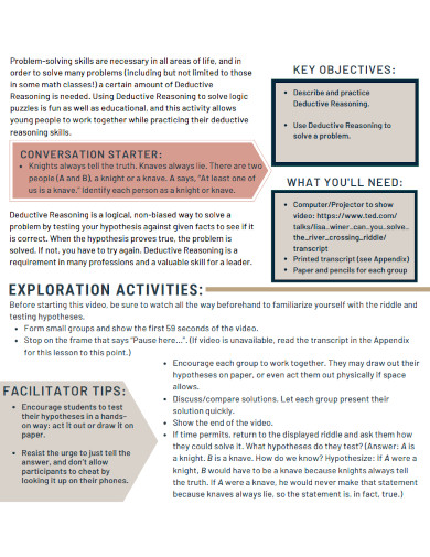 deductive reasoning problem solving examples